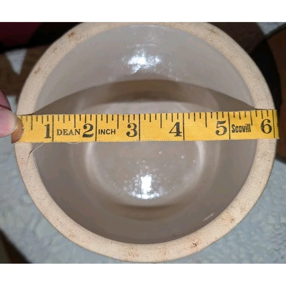 Vintage Strawberry Stoneware Canister Crock with Wooden Lid 6